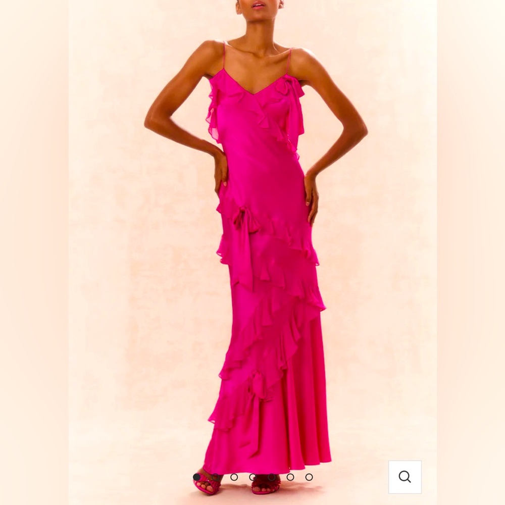 Rialto Silk Ruffle Maxi Dress